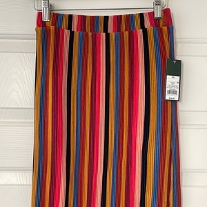 Colorful striped midi skirt